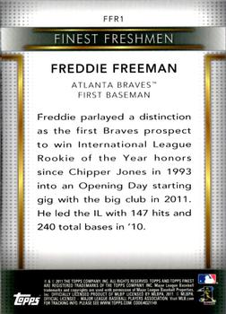 2011 Finest - Freshmen #FFR1 Freddie Freeman Back