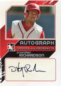 2011 In The Game Heroes & Prospects - Close Up Autographs Silver #A-DR2 D'Vontrey Richardson Front