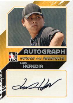 2011 In The Game Heroes & Prospects - Close Up Autographs Silver #A-LH2 Luis Heredia Front