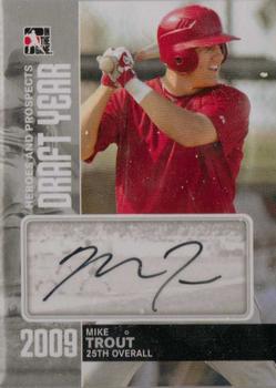 2011 In The Game Heroes & Prospects - Draft Year Autographs Silver #DY-MT Mike Trout Front