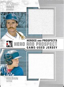 2011 In The Game Heroes & Prospects - Heroes And Prospects Dual Jerseys Silver #HPJ-01 Wade Boggs / Kolbrin Vitek Front