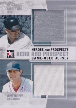 2011 In The Game Heroes & Prospects - Heroes And Prospects Dual Jerseys Silver #HPJ-07 Carlton Fisk / Anthony Ranaudo Front