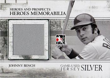 2011 In The Game Heroes & Prospects - Heroes Jerseys Silver #HM-12 Johnny Bench Front