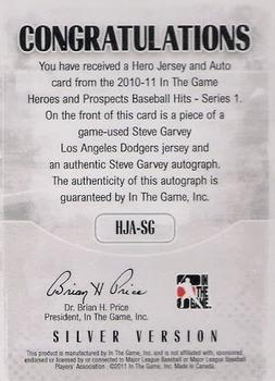 2011 In The Game Heroes & Prospects - Heroes Patch Autographs Silver #HPA-09 Steve Garvey Back
