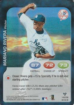 2011 Topps Attax - Foil #143 Mariano Rivera Front