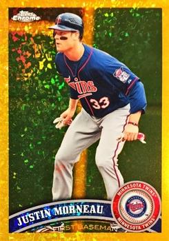 2011 Topps Chrome - Gold Canary Diamond Refractors #154 Justin Morneau Front