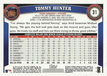 2011 Topps Chrome - Orange Refractors #31 Tommy Hunter Back