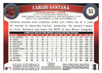 2011 Topps Chrome - Orange Refractors #53 Carlos Santana Back