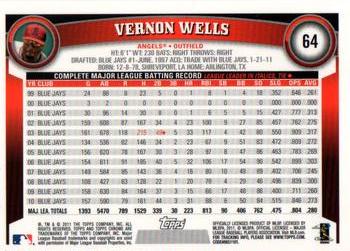 2011 Topps Chrome - Orange Refractors #64 Vernon Wells Back
