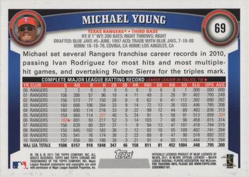 2011 Topps Chrome - Orange Refractors #69 Michael Young Back