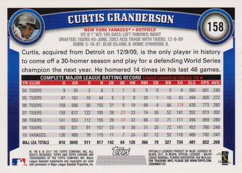 2011 Topps Chrome - Orange Refractors #158 Curtis Granderson Back
