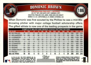 2011 Topps Chrome - Orange Refractors #186 Domonic Brown Back