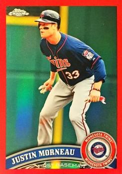 2011 Topps Chrome - Red Refractors #154 Justin Morneau Front