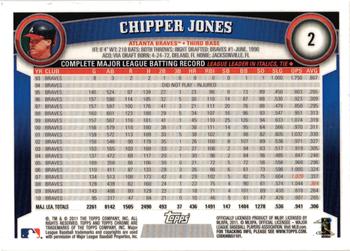 2011 Topps Chrome - Refractors #2 Chipper Jones Back