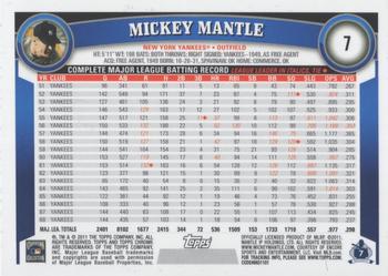 2011 Topps Chrome - Refractors #7 Mickey Mantle Back