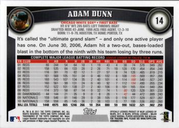 2011 Topps Chrome - Refractors #14 Adam Dunn Back