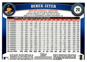 2011 Topps Chrome - Refractors #20 Derek Jeter Back