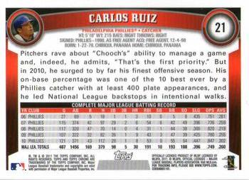 2011 Topps Chrome - Refractors #21 Carlos Ruiz Back