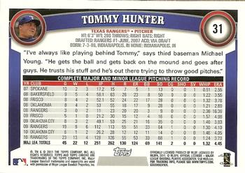 2011 Topps Chrome - Refractors #31 Tommy Hunter Back