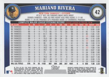 2011 Topps Chrome - Refractors #42 Mariano Rivera Back