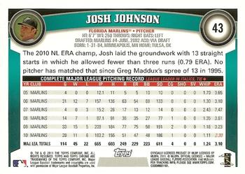 2011 Topps Chrome - Refractors #43 Josh Johnson Back