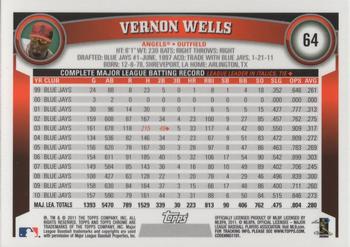 2011 Topps Chrome - Refractors #64 Vernon Wells Back