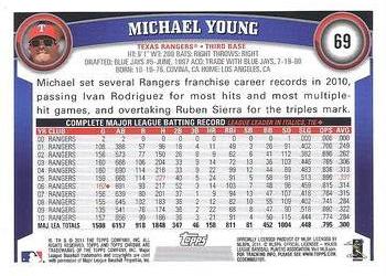 2011 Topps Chrome - Refractors #69 Michael Young Back