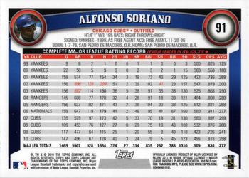 2011 Topps Chrome - Refractors #91 Alfonso Soriano Back