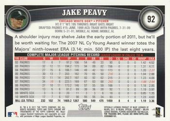 2011 Topps Chrome - Refractors #92 Jake Peavy Back