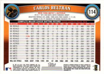 2011 Topps Chrome - Refractors #114 Carlos Beltran Back
