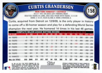 2011 Topps Chrome - Refractors #158 Curtis Granderson Back
