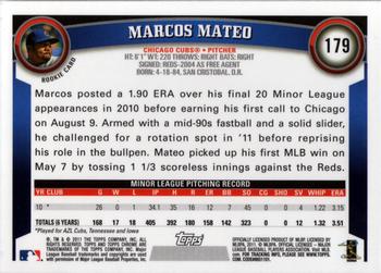 2011 Topps Chrome - Refractors #179 Marcos Mateo Back