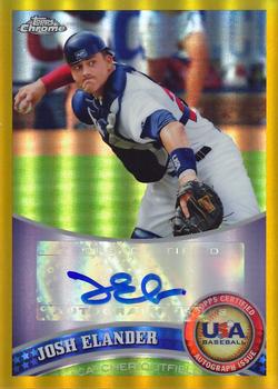 2011 Topps Chrome - USA Baseball Autographs Gold Refractors #USABB3 Josh Elander Front