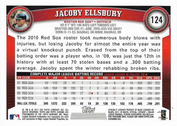 2011 Topps Chrome - X-Fractors #124 Jacoby Ellsbury Back