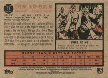 2011 Topps Heritage Minor League - Blue Tint #11 Delino DeShields Jr. Back