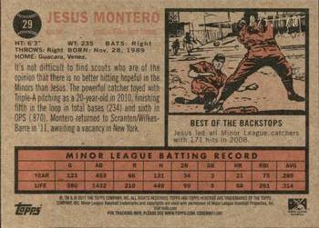 2011 Topps Heritage Minor League - Blue Tint #29 Jesus Montero Back
