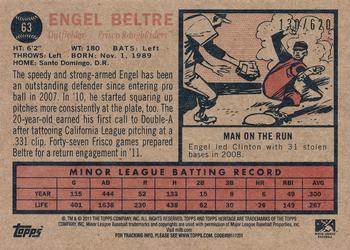 2011 Topps Heritage Minor League - Blue Tint #63 Engel Beltre Back