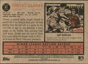 2011 Topps Heritage Minor League - Blue Tint #82 Chevez Clarke Back