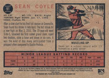 2011 Topps Heritage Minor League - Blue Tint #91 Sean Coyle Back