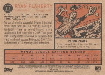 2011 Topps Heritage Minor League - Blue Tint #111 Ryan Flaherty Back
