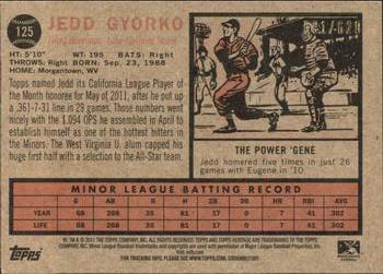 2011 Topps Heritage Minor League - Blue Tint #125 Jedd Gyorko Back