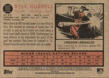 2011 Topps Heritage Minor League - Blue Tint #131 Kyle Russell Back