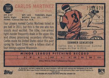 2011 Topps Heritage Minor League - Blue Tint #164 Carlos Martinez Back