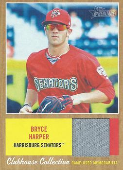 2011 Topps Heritage Minor League - Clubhouse Collection Relics #CCR-BH Bryce Harper Front