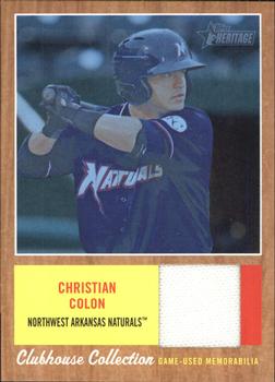 2011 Topps Heritage Minor League - Clubhouse Collection Relics Blue Tint #CCR-CC Christian Colon Front