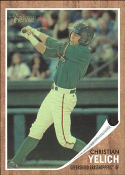 2011 Topps Heritage Minor League - Green Tint #49 Christian Yelich Front