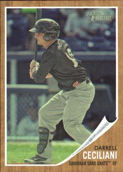 2011 Topps Heritage Minor League - Green Tint #81 Darrell Ceciliani Front