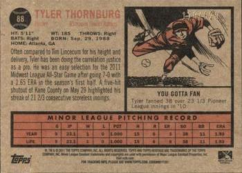 2011 Topps Heritage Minor League - Green Tint #88 Tyler Thornburg Back