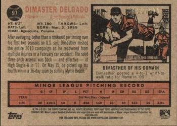 2011 Topps Heritage Minor League - Green Tint #97 Dimaster Delgado Back