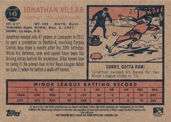 2011 Topps Heritage Minor League - Green Tint #145 Jonathan Villar Back